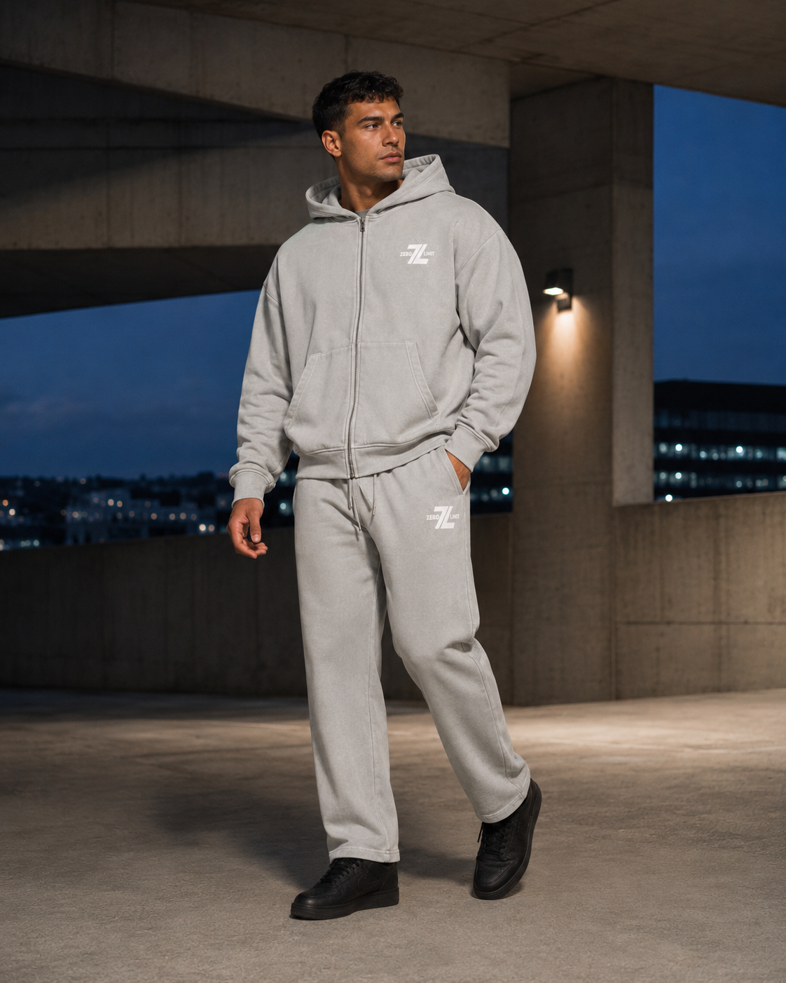 ZERO LIMIT 360 GSM Full-Zip Matching Set Hellgrau – Model
