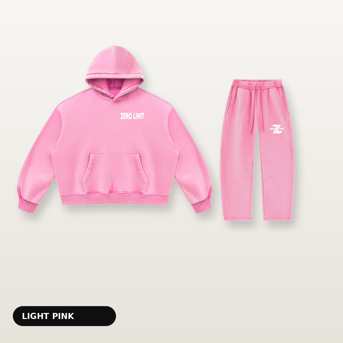 ZERO LIMIT Set Hellrosa – Hoodie und Jogger