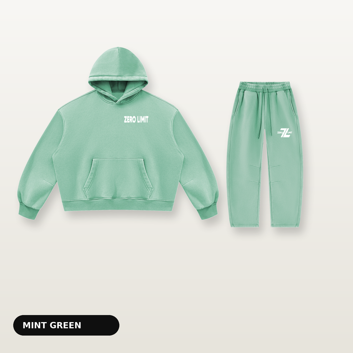 ZERO LIMIT Set Mintgrün – Hoodie und Jogger