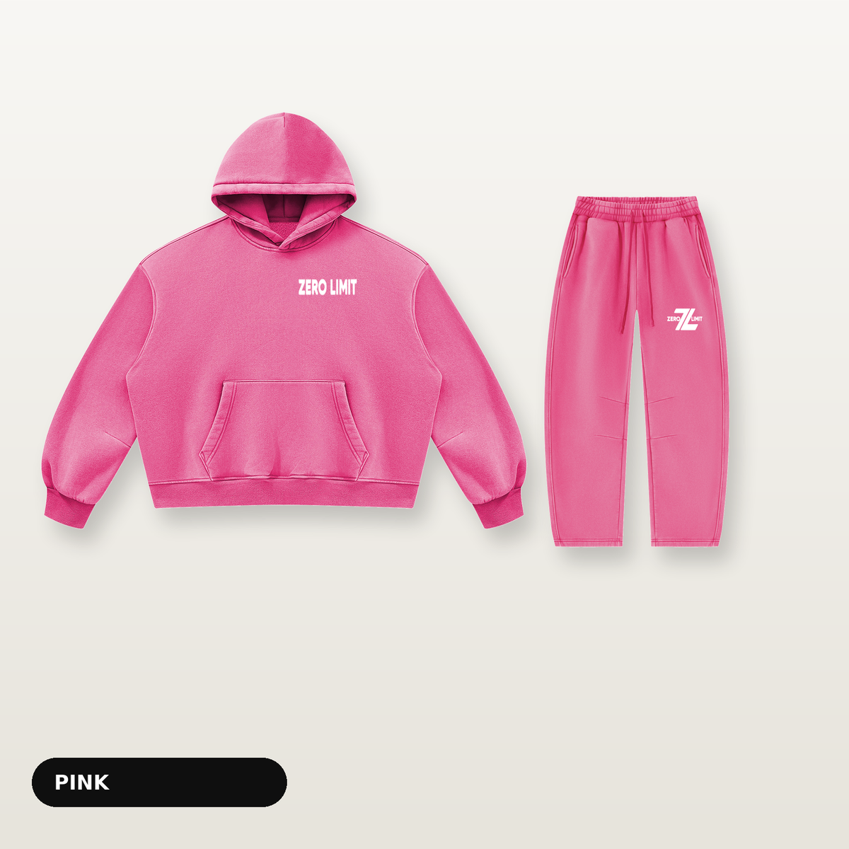 ZERO LIMIT Set Pink – Hoodie und Jogger