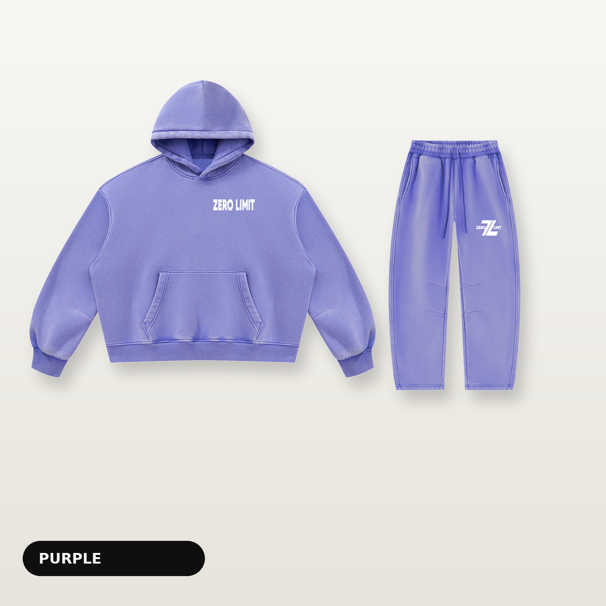 ZERO LIMIT Set Violett – Hoodie und Jogger